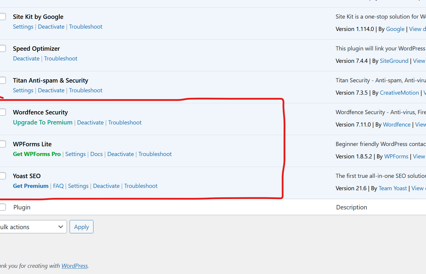 pluginUpdatesComplete Updated WordPress plugins