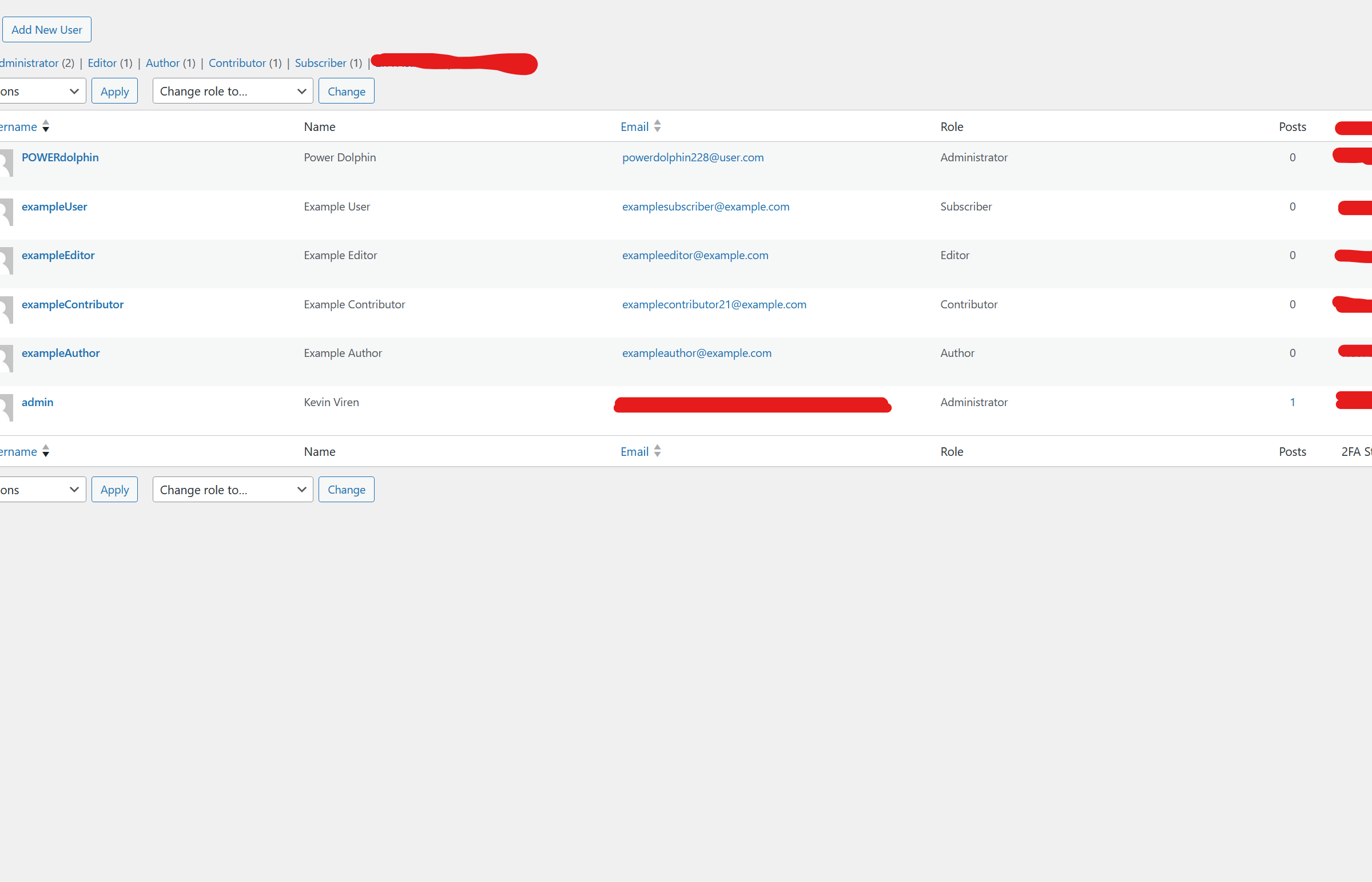 users WordPress users