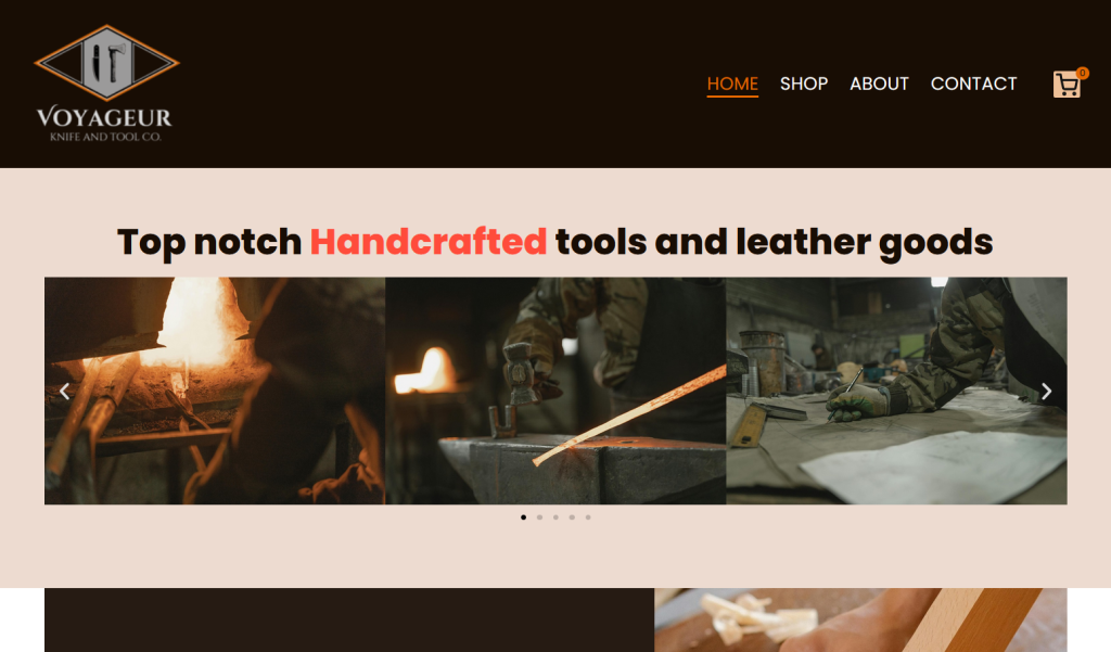 Screenshot of web page