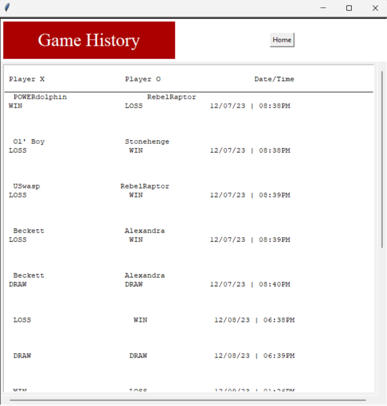 Tic-tac-toe video game screenshot