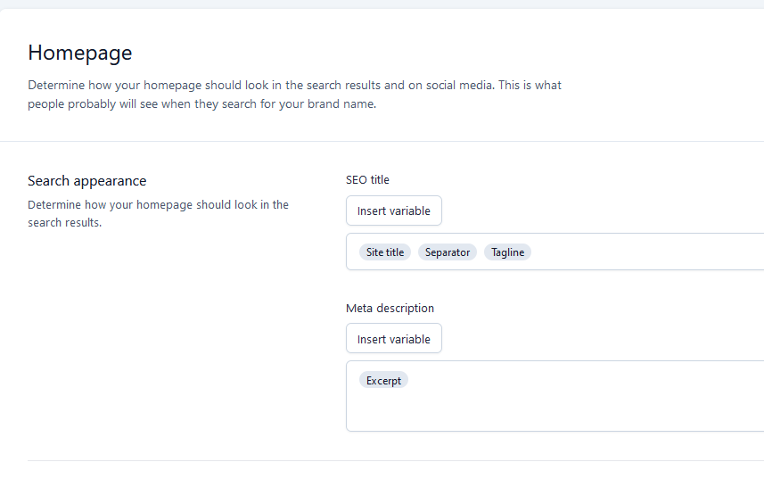 YoastSEO settings