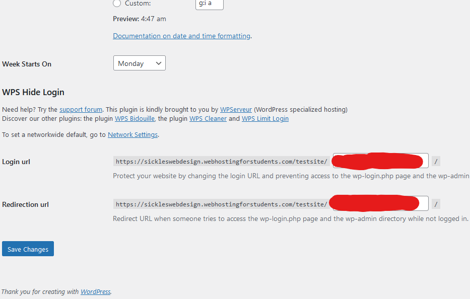 WPS Hide Login plugin