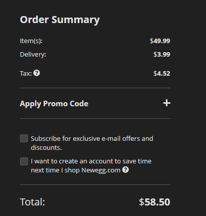 Newegg checkout