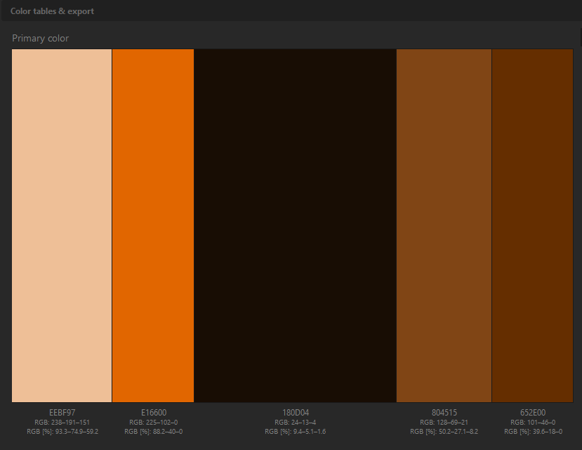Color palette