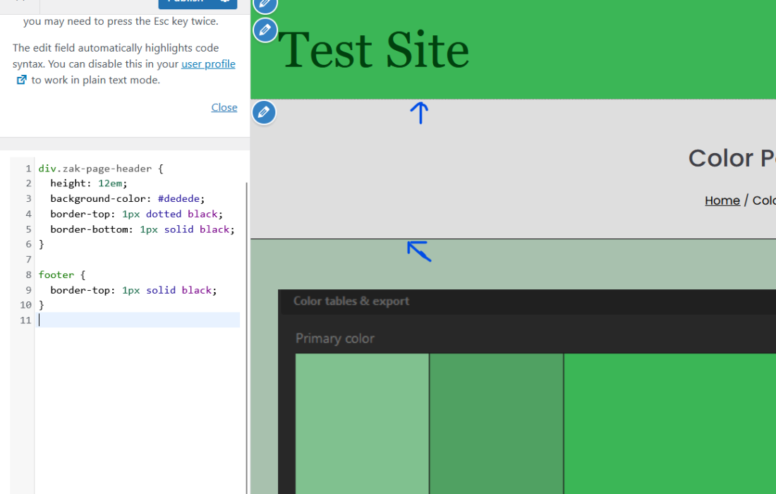 Custom CSS in WordPress customizer
