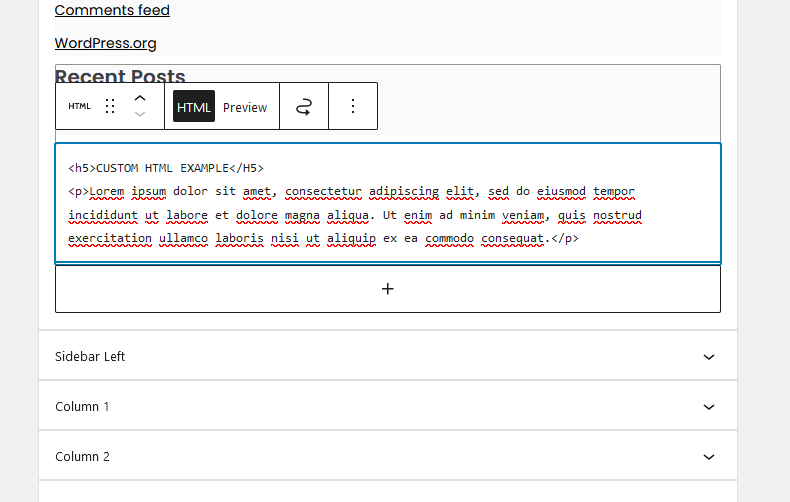 editing sidebar widget